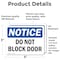 Signmission Do Not Block Door, 5 in W x Rectangle, Vinyl Decal OS-2PACK-NS-D-35-L-15414 - alternate 6